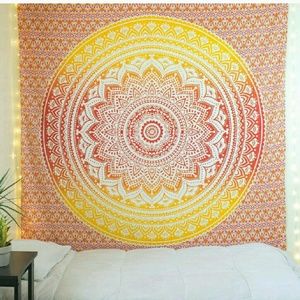 NWT bright boho tapestry wall hanging mandala
