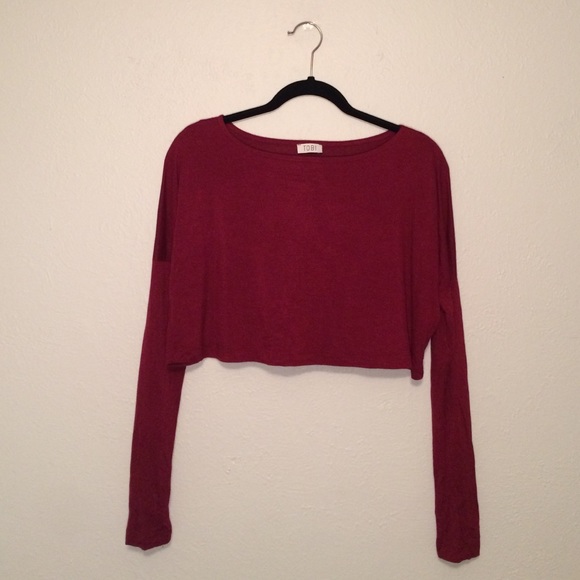 TOBI Long Sleeve Crop Top