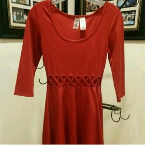 L8ter red cut out dress.