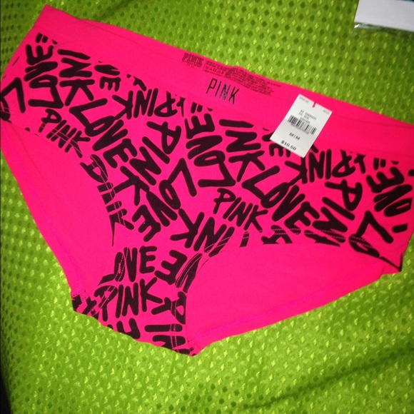 New VS/Pink neon pink logo panties. med