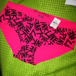 New VS/Pink neon pink logo panties. med