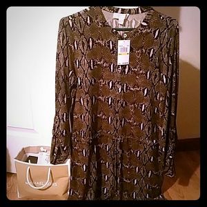 Python long sleeve short dress w/ draw string
