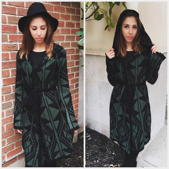 Hooded Duster Long Cardigan - Picture 3 of 4