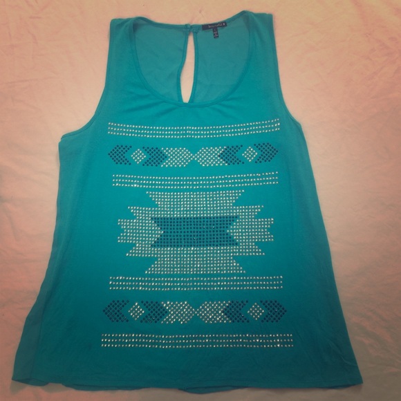 Turquoise Rhinestone Top