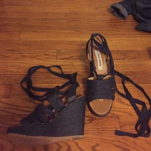Navy blue Steve Madden wedges