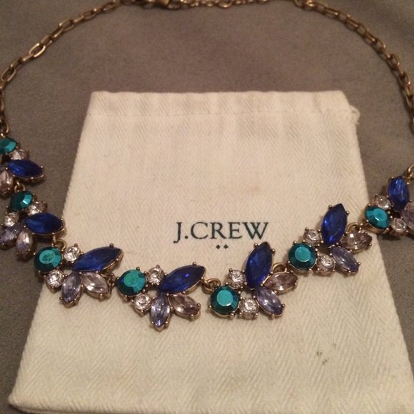 JCrew blue and turquoise studded necklace