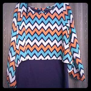 Girls chevron print dress