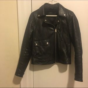 ZARA black leather moto jacket