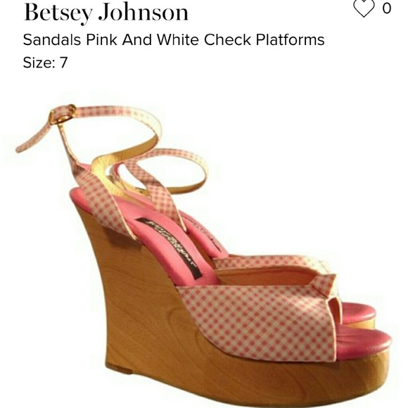 Betsey Johnson Pink and White Check Platform NWOT