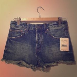 Free People high waisted jean shorts, NEVER WORN