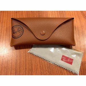 Ray Ban leather sunglasses case and cleaning cloth