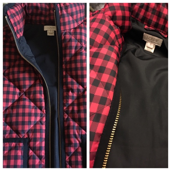 J. Crew gingham quilted puffer vest - Picture 2 of 4