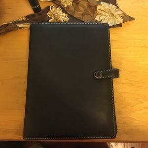 Black leather coach planner. Excellent condition!