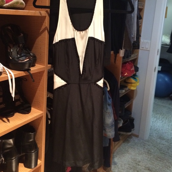 Black and white cocktail dress