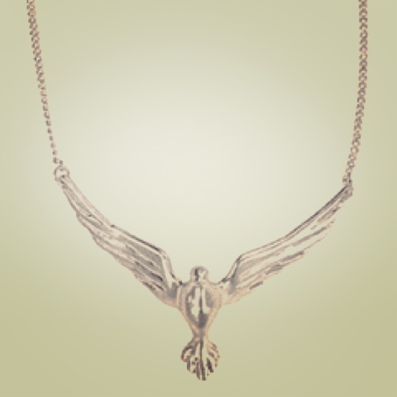 Fossil bird necklace