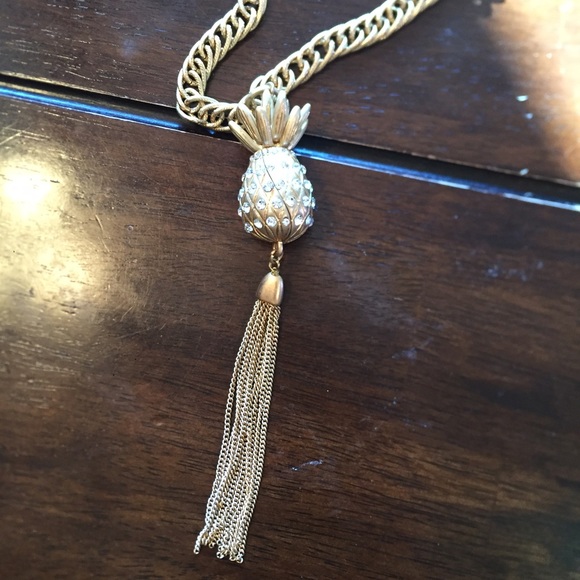 Pineapple Long Tassel Necklace NWT