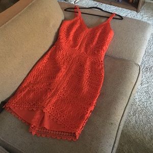 Orange lace dress