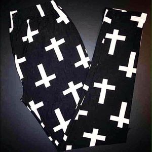 Buttery Soft RIP Crosses Halloween Leggings OS