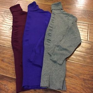 3/4 sleeve Express turtleneck sweaters