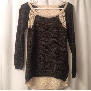 Pink Rose 🌹 Sweater Tunic With Cream Knit Back