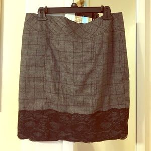 Plaid and lace pencil skirt. Maurice's 11/12