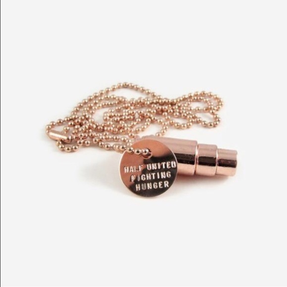 Fight hunger! HalfUnited Rose Gold Bullet Necklace