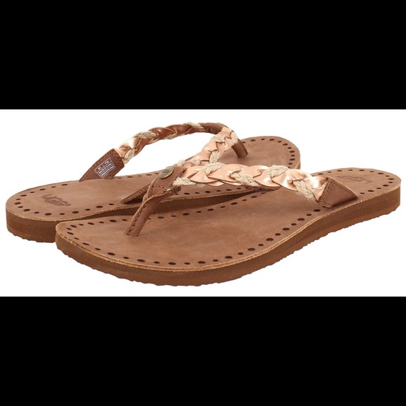 Ugg Woman's  Sandals Flip Flops Leather NWT