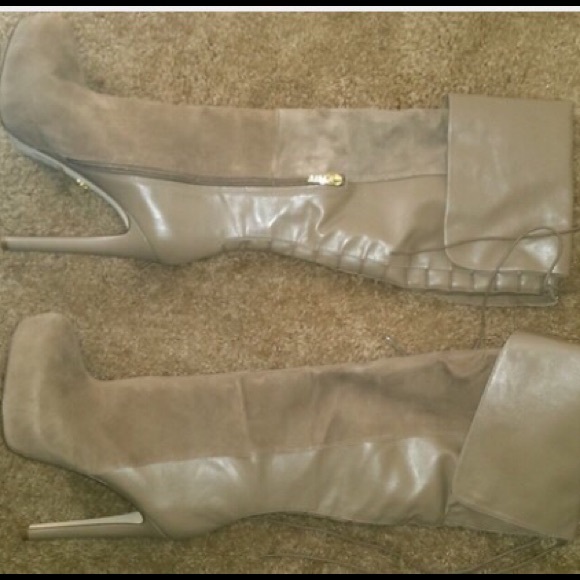 Tan Bebe Thigh high boots