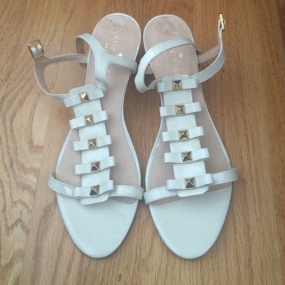 Kate Spade wedges - Ivory/white and gold