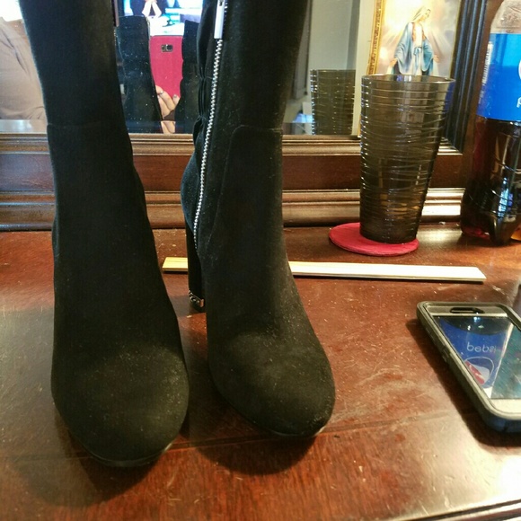 Suede booties 3 inch heel