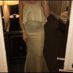Strapless maxi dress evening gown