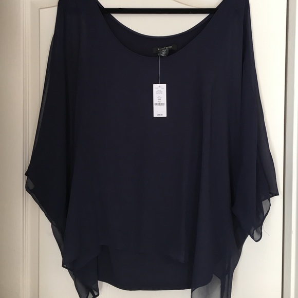 WHBM navy blouse