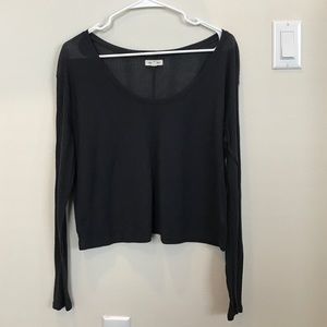 Navy blue knit crop top