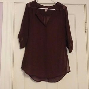 Chico's brown chiffon top