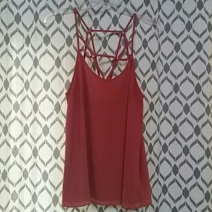 Strappy Web Chiffon Tank