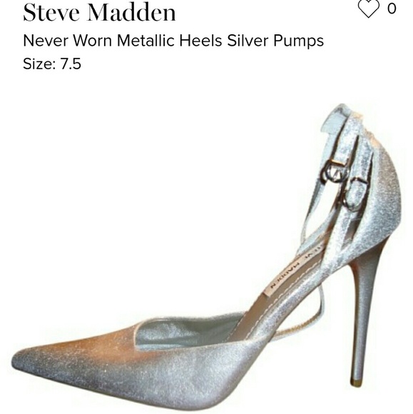 Steve Madden Silver Strappy Heels (NWOT)