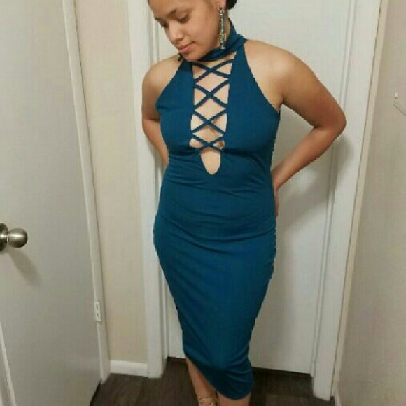 Sleeveless Halter Package Hip Midi Bodycon Dress
