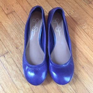 Jessica Simpson purple leather wedges!