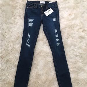 Frame denim distressed skinny jeans