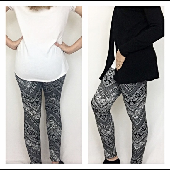 Trendy Tribal Soft Leggings Black Large sold - Picture 2 of 3