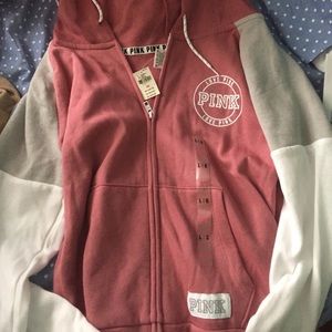 Pink zip up hoodie