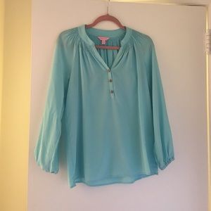 Lilly Pulitzer Elsa top in breakwater blue
