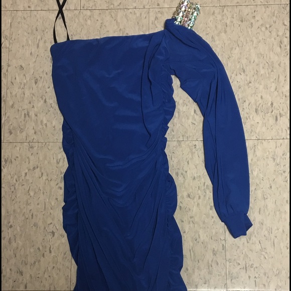 One sleeve homecoming dress