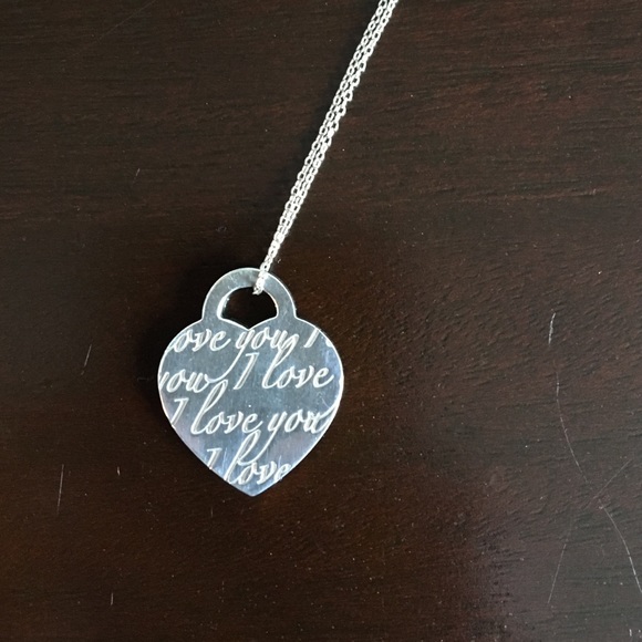 Tiffany & co. I love you tag charm and necklace