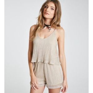Wet seal gold metallic romper size small