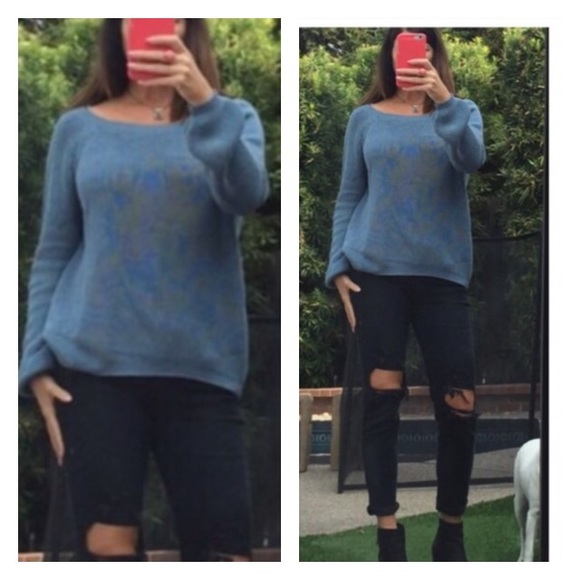 ✔️LAST // SLATE BLUE CRISS cross back SWEATER - Picture 3 of 3