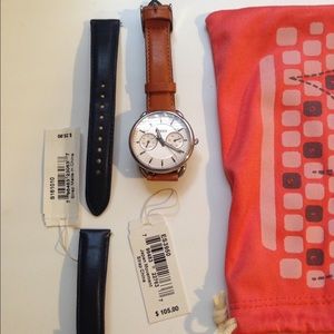 Fossil Tailor Multifunction Leather Band Watch