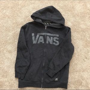 Boy's Vans Zip up dark gray Large. Gently used.