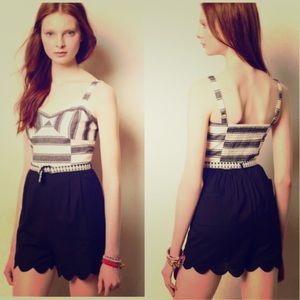 Anthropologist black and white romper