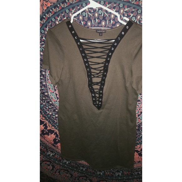 Lace up tshirt dress